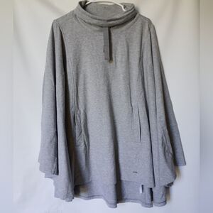 Zuda QVC Womens Poncho Cape Size XL/1X Color Heather Grey